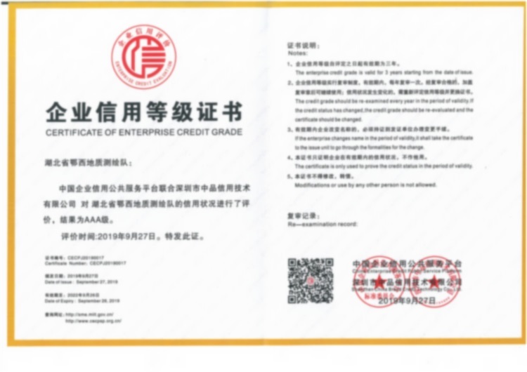 我隊榮獲“AAA級”企業(yè)信用(yòng)評價及“重合同守信用(yòng)企業(yè)”稱号